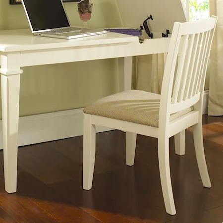 Winter White Desk Chair with Cushioned Seat